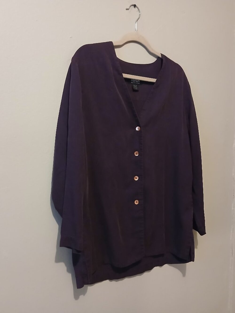 Vintage Eileen Fisher Plum 100% Silk Top